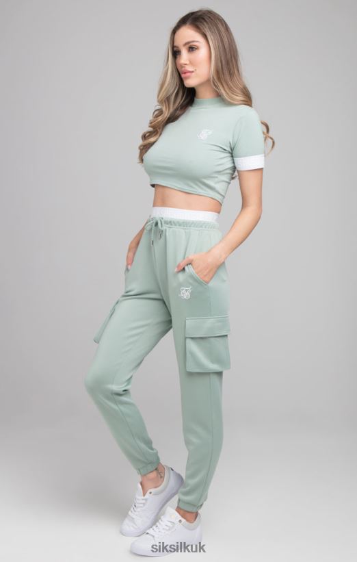 SikSilk Apparel 020XHH46 Green Crop T-Shirt Women