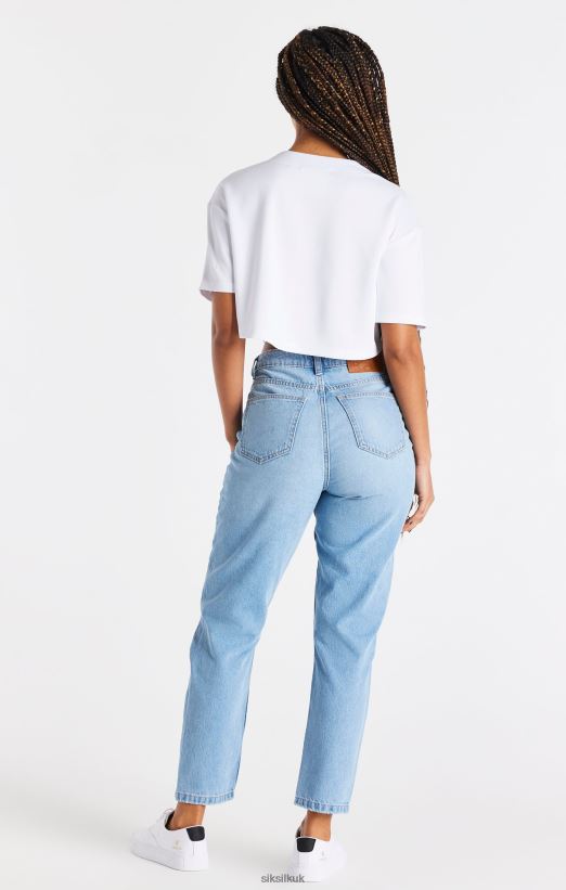 SikSilk Apparel 020XHH50 White Baseball Crop Jersey Women