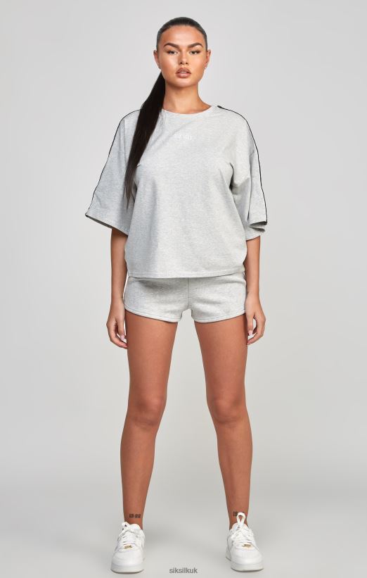 SikSilk Apparel 020XHH58 Grey Taped Crop T-Shirt Women