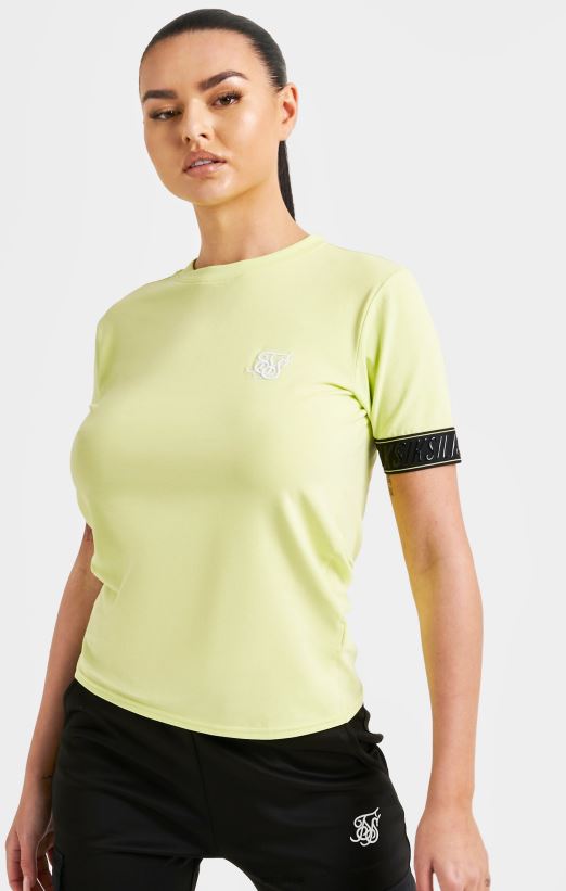 SikSilk Apparel 020XHH59 Yellow Taped Crop T-Shirt Women