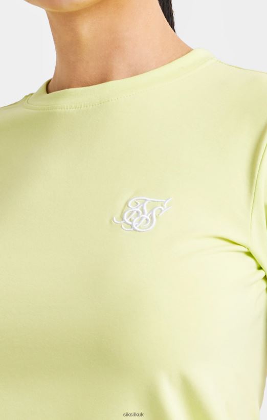 SikSilk Apparel 020XHH59 Yellow Taped Crop T-Shirt Women
