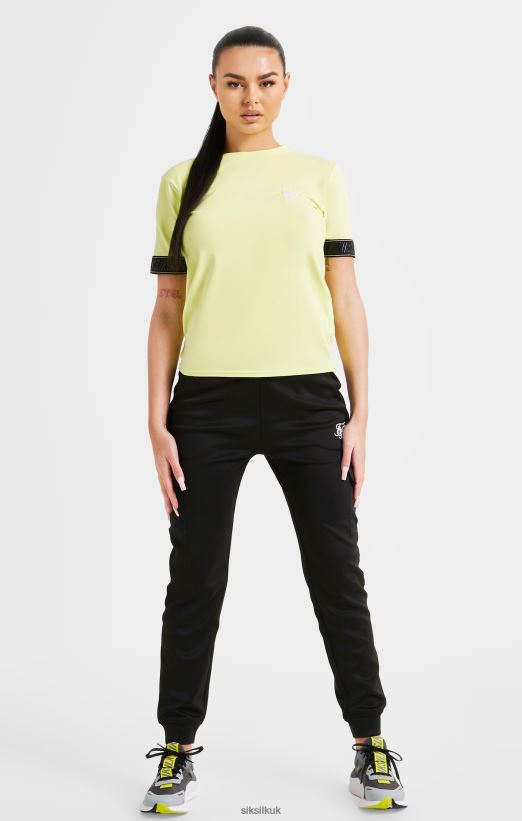 SikSilk Apparel 020XHH59 Yellow Taped Crop T-Shirt Women