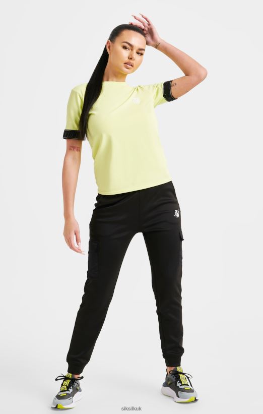 SikSilk Apparel 020XHH59 Yellow Taped Crop T-Shirt Women