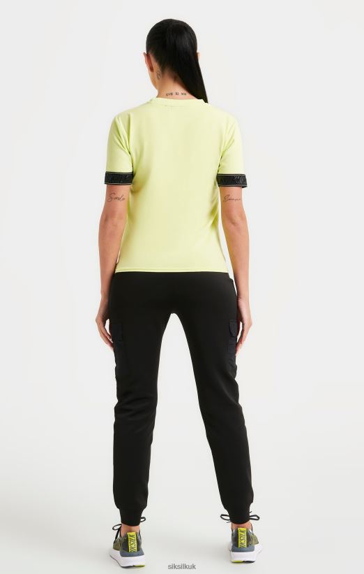 SikSilk Apparel 020XHH59 Yellow Taped Crop T-Shirt Women