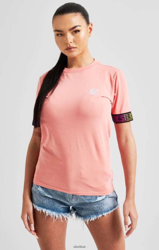 SikSilk Apparel 020XHH61 Coral Taped Crop T-Shirt Women