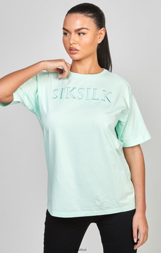 SikSilk Apparel 020XHH64 Mint Embroidered Boyfriend T-Shirt Women