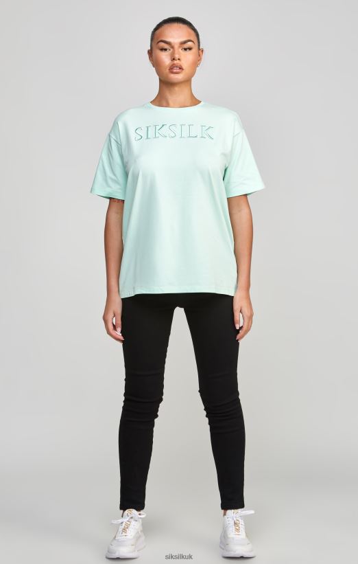 SikSilk Apparel 020XHH64 Mint Embroidered Boyfriend T-Shirt Women