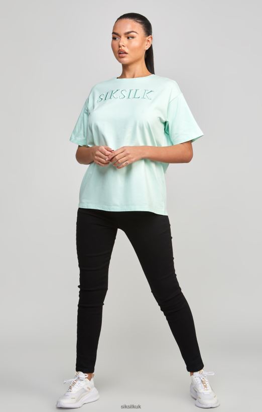 SikSilk Apparel 020XHH64 Mint Embroidered Boyfriend T-Shirt Women