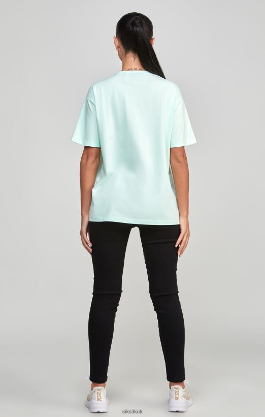 SikSilk Apparel 020XHH64 Mint Embroidered Boyfriend T-Shirt Women
