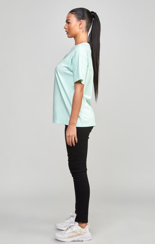 SikSilk Apparel 020XHH64 Mint Embroidered Boyfriend T-Shirt Women