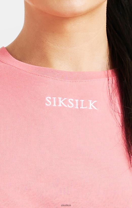 SikSilk Apparel 020XHH65 Pink Repeat Logo T-Shirt Women