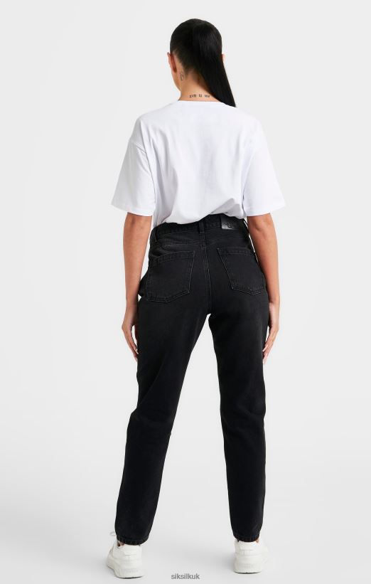 SikSilk Apparel 020XHH69 White Embroidered Boyfriend T-Shirt Women