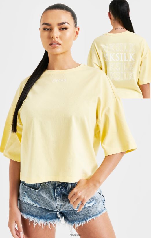 SikSilk Apparel 020XHH70 Lemon Repeat Logo T-Shirt Women