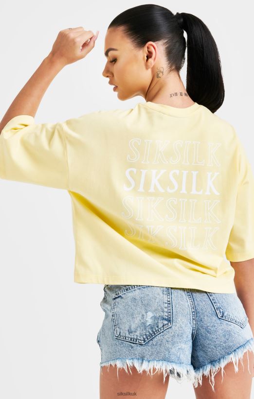 SikSilk Apparel 020XHH70 Lemon Repeat Logo T-Shirt Women