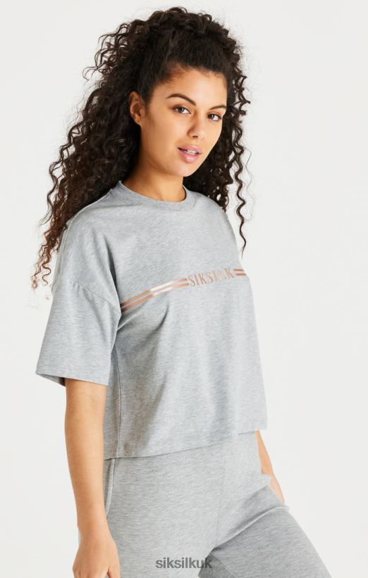 SikSilk Apparel 020XHH72 Grey Marl Box T-Shirt Women