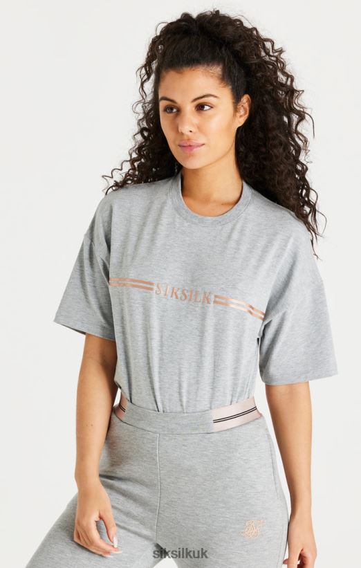SikSilk Apparel 020XHH72 Grey Marl Box T-Shirt Women