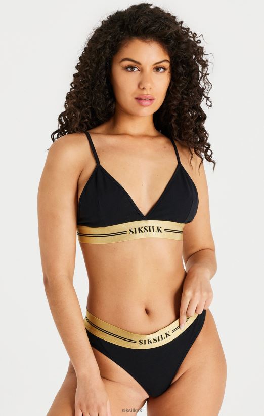 SikSilk Apparel 020XHH206 Black Triangle Bralette Women
