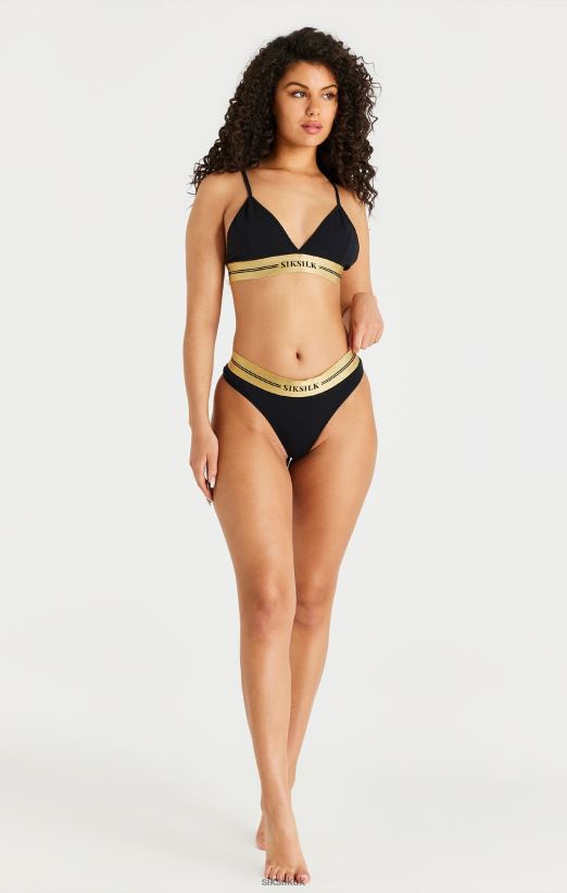 SikSilk Apparel 020XHH206 Black Triangle Bralette Women