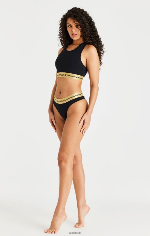 SikSilk Apparel 020XHH207 Black Racerback Bralette Women