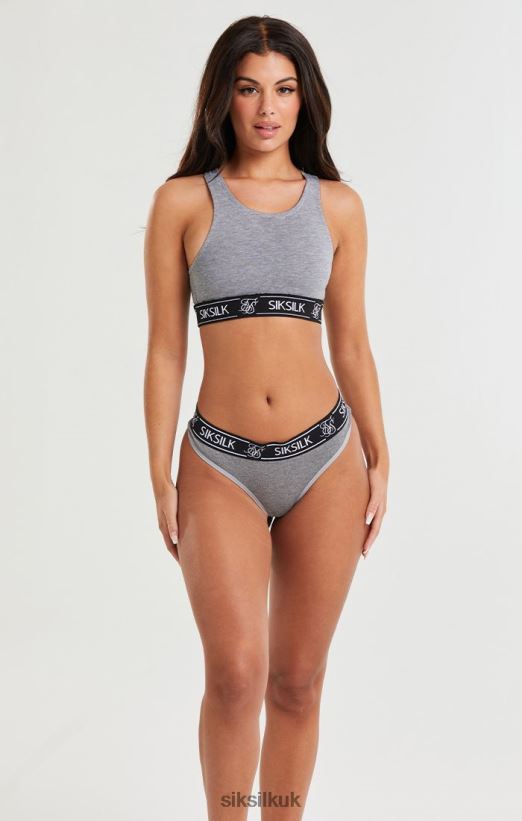 SikSilk Apparel 020XHH218 Grey Marl Racerback Bralette Women