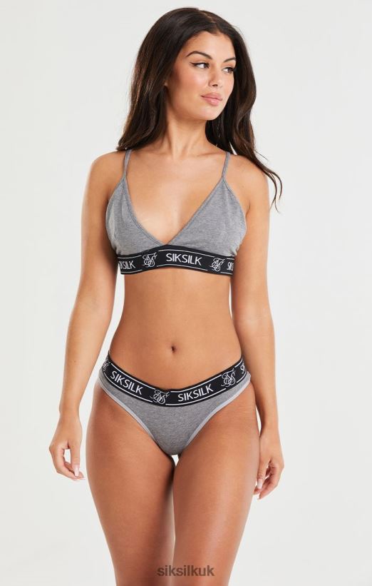 SikSilk Apparel 020XHH221 Grey Marl Triangle Bralette Women