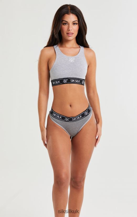 SikSilk Apparel 020XHH224 Black, White And Grey Pack Of 3 Thong Women